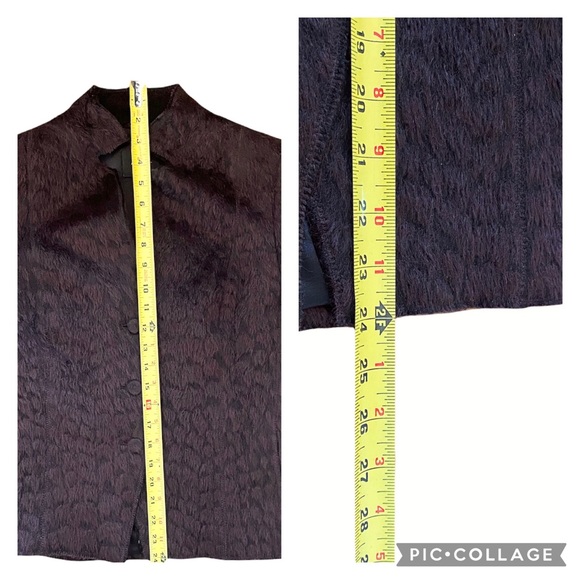 Akris Chocolate Brown Faux Fur Blazer 3 Button Geometric Collar Alpaca/Wool - Picture 6 of 10
